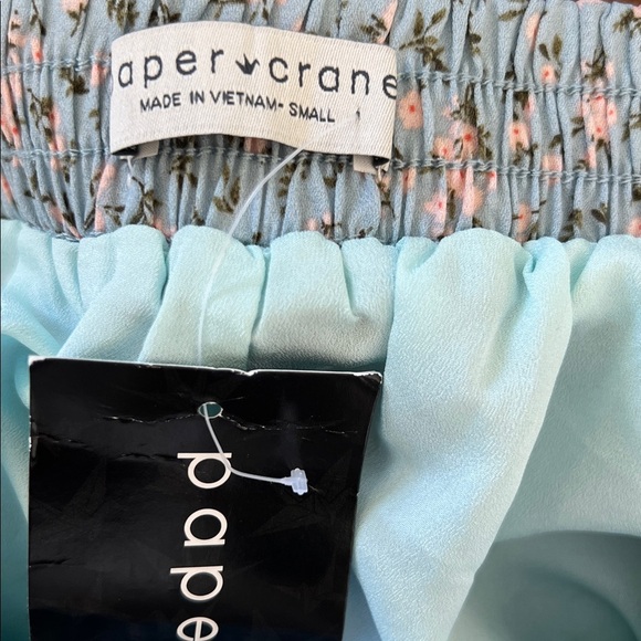 Paper Crane Floral Ruffle Skort Blue Multicolor Print Size Small NWT - Picture 4 of 5